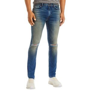 Monfrere Mens Greyson Distressed Skinny Fit Jeans 28 Dark Vintage - NWT $285